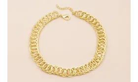 Collar Completo Aros de 10mm Oro Ma / Bases de Collares de Latón / Zamak