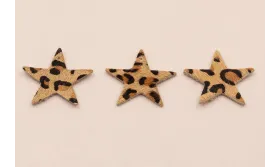 Estrella Piel Tintada 27mm Leopardo / Hilos y Cordones, Cuero y piel