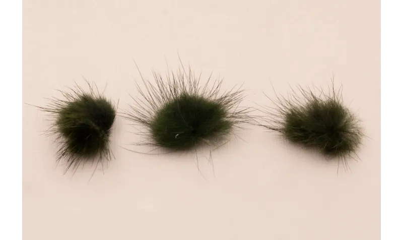 Pompón Pelo 30mm verde oscuro / Hilos y Cordones, Cuero y piel