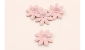 Flor Cuero 30mm Rosa / Hilos y Cordones, Cuero y piel