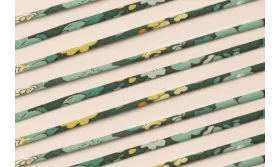 Lazo 4mm Liberty Flores Tonos verdes / Lazos