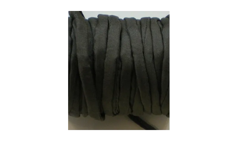 Cinta de seda Natural cosida 4mm Gris oscuro / Hilos y Cordones, Hilo de seda