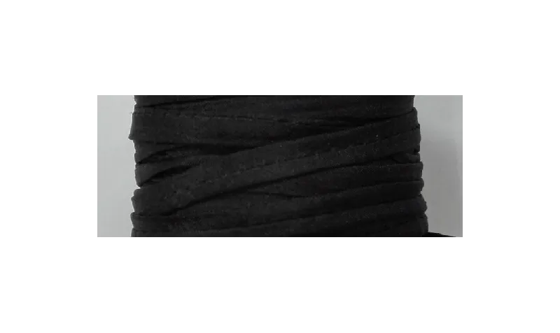 Cinta de seda Natural cosida 4mm Negra / Hilos y Cordones, Hilo de seda