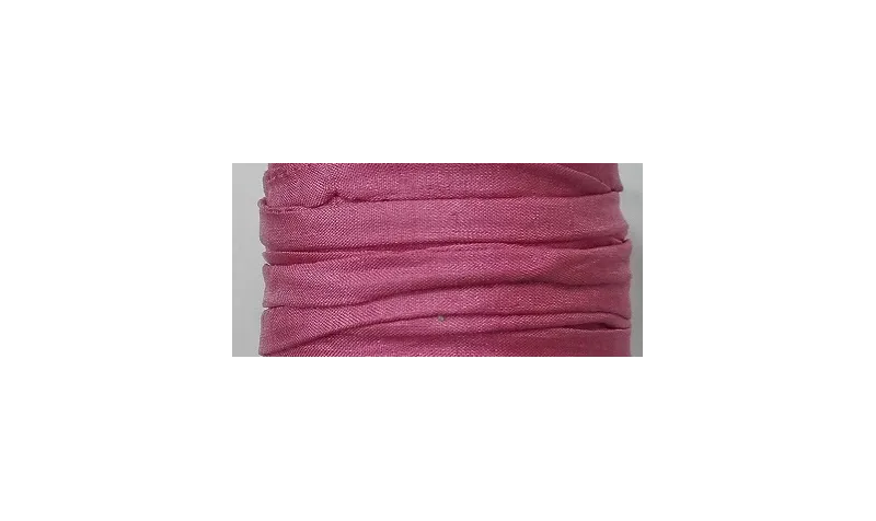 Cinta de seda Natural cosida 5-7mm rosa fuerte / Hilos y Cordones, Hilo de seda