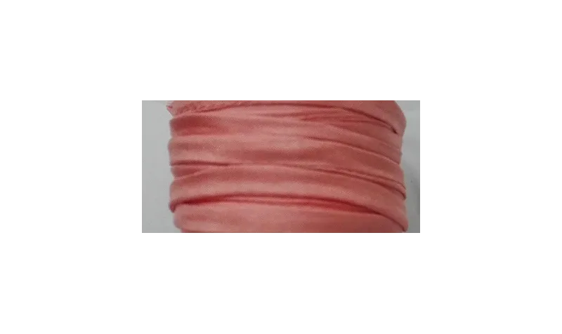 Cinta de seda Natural cosida 4mm salmón / Hilos y Cordones, Hilo de seda