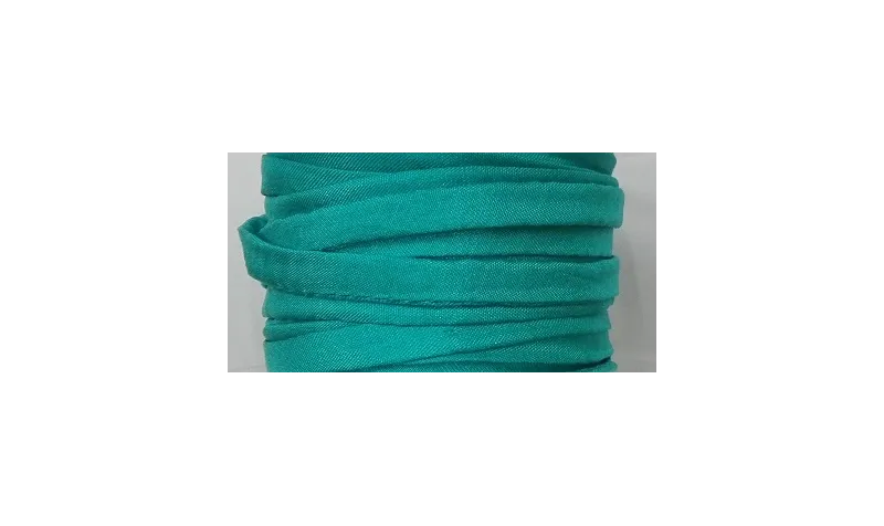 Cinta de seda Natural cosida 4mm Tuquesa / Hilos y Cordones, Hilo de seda