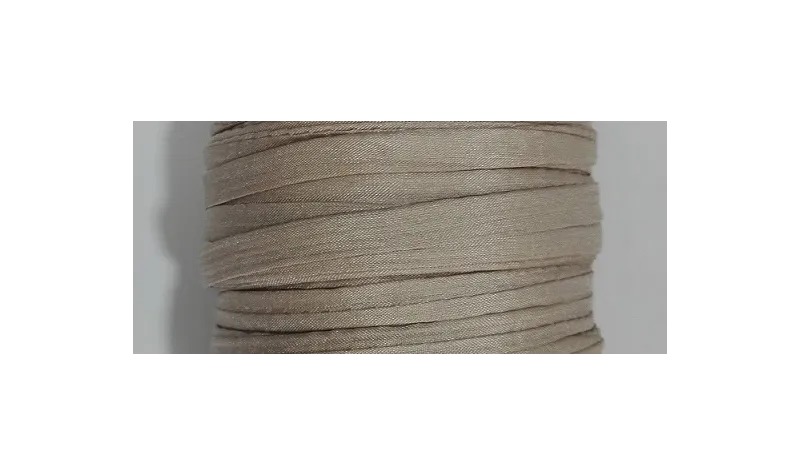 Cinta de seda Natural cosida 5-7mm gris claro / Hilos y Cordones, Hilo de seda