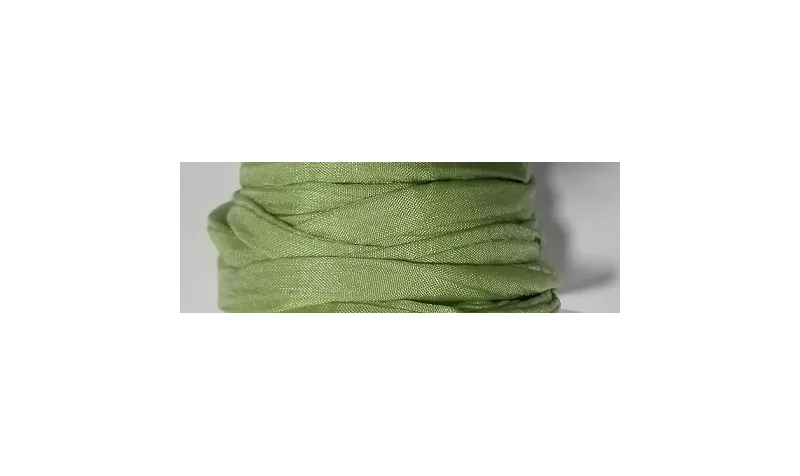 Cinta de seda Natural cosida 4mm verde claro / Hilos y Cordones, Hilo de seda