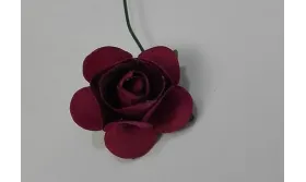 Flor Papel 2cms diámetro Granate / Complementos de Pelo