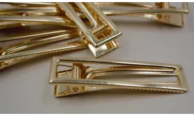 Pinza Pelo Rectangular  60*17mm Dorada / Complementos de Pelo