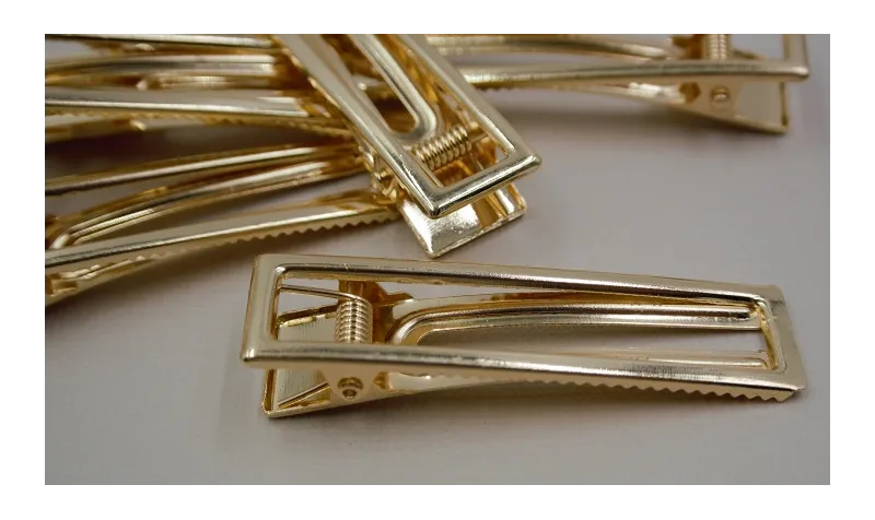 Pinza Pelo Rectangular  60*17mm Dorada / Complementos de Pelo