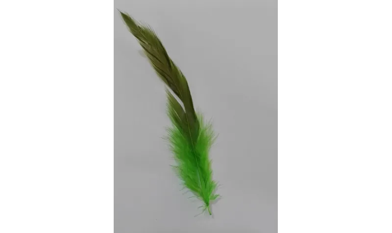 Pluma teñida Verde 100-130mm / Cuentas y Plumas