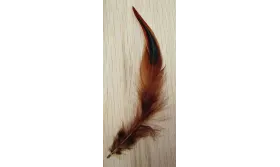 Pluma teñida Marrón 100-130mm / Cuentas y Plumas