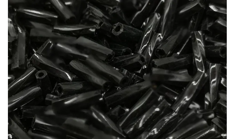 10 gramos Canutillo 6mm Negro retorcido / Abalorio pulseras y Collares