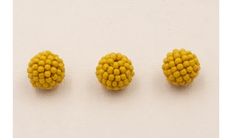 Bola abalorio 11mm Amarillo mostaza / Abalorio pulseras y Collares