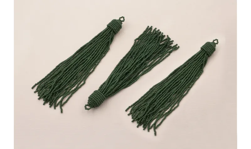 Fleco de Abalorio de 120mm  Verde / Abalorio pulseras y Collares