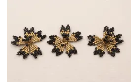 Flor Abalorio de 30mm diametro Negro y Cobre / Abalorio pulseras y Collares