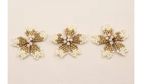 Flor Abalorio de 30mm diametro Blanco y Cobre / Abalorio pulseras y Collares