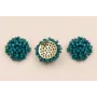 Disco de 23mm facetadas engarzadas Azul petróleo / Abalorio pulseras y Collares