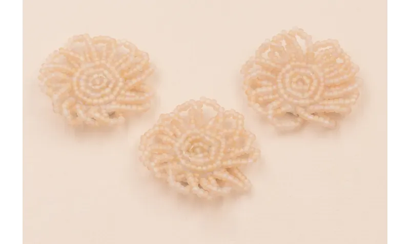 Flor Abalorio Rosa transparente de 35mm diametro