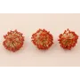 Bola Abalorio de 40mm color crudo y  Coral / Abalorio pulseras y Collares