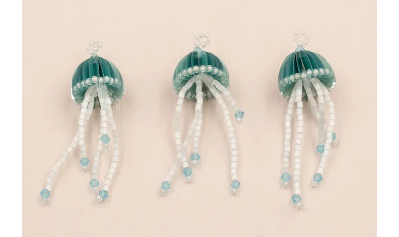 Medusa de Abalorios 50*15mm verde y Blanca / Abalorio pulseras y Collares