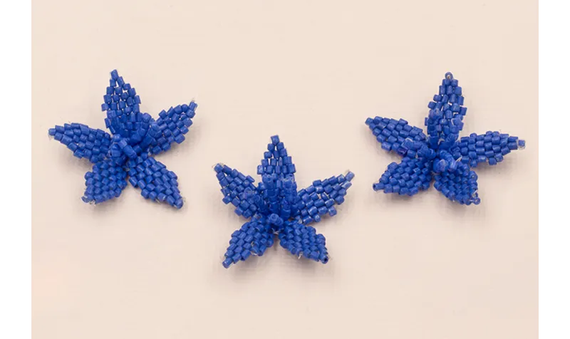 Flor Microtubos de 30mm Azul / Abalorio pulseras y Collares