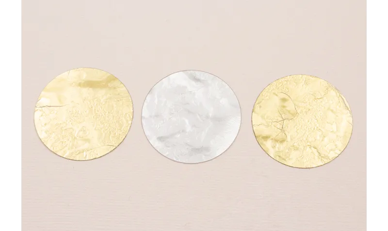 Disco de 40mm Oro - Plata Rugoso / Cuentas y Lentejuelas