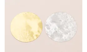 Disco de 60mm textura Rugoda Oro y Plata / Cuentas y Lentejuelas