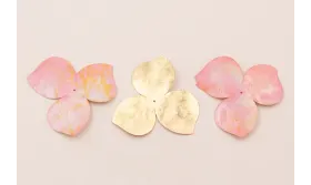 Flor 3 pétalos 50mm Oro y Rosa / Cuentas y Lentejuelas