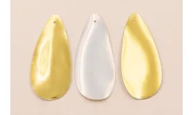 Lentejuela Pétalo 42*18mm Oro y Gris / Cuentas y Lentejuelas