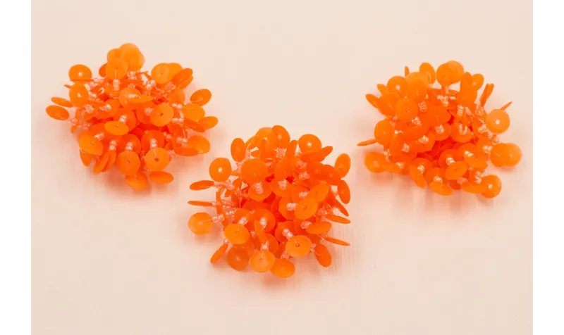 Semi Bola de 45mm de Lentejuelas Naranja / Cuentas y Lentejuelas