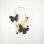 Collar chapas oro mate y mariposas negras