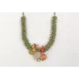 Collar facetadas verdes burruño, margarita, brillo