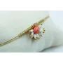 Pulsera nudo serpiente roseton de coral blanca