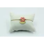 Pulsera nudo serpiente flor esmaltada rosa y trian