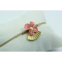 Pulsera nudo serpiente flor esmaltada rosa y trian