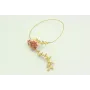 Collar rigido rama con coral esmaltado rosa