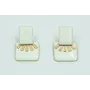 Pendinetes rectangulo esmaltado blanco y sol oro m