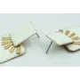 Pendinetes rectangulo esmaltado blanco y sol oro m