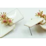 Pendientes rectamgulo esmaltado blanco con campani