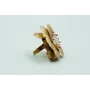 Anillo flor grande 3 capas y cristal blanco opal.