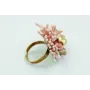 Anillo varias flores esmaltada blanca, oro mate, e