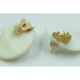 Pendientes disco nacar 12x10mm y perno trio maripo