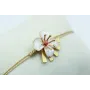 Pulsera nudo serpiente en color oro palido con flo