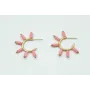 Pendientes de aro semicerrado con corales pegados 