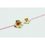 Pulsera cadena miyuki rosa transparente con dos fl