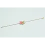 Pulsera con cadena oro mate y bola esmaltada blanc