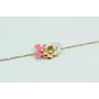 Pulsera con cadena oro mate y bola esmaltada blanc