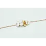 Pulsera con cadena oro mate y bola esmaltada blanc